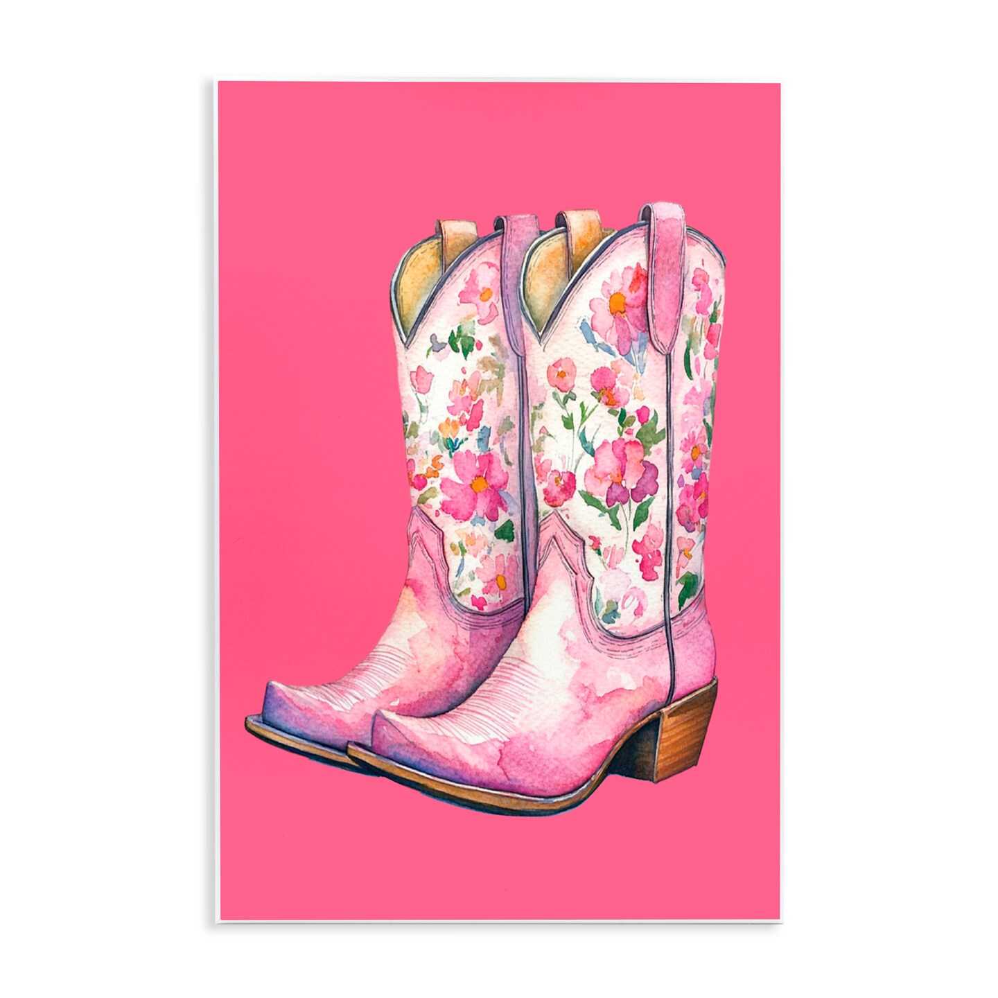Stupell Industries Glam Cowgirl Boots on Pink Wall Plaque Art, design ...