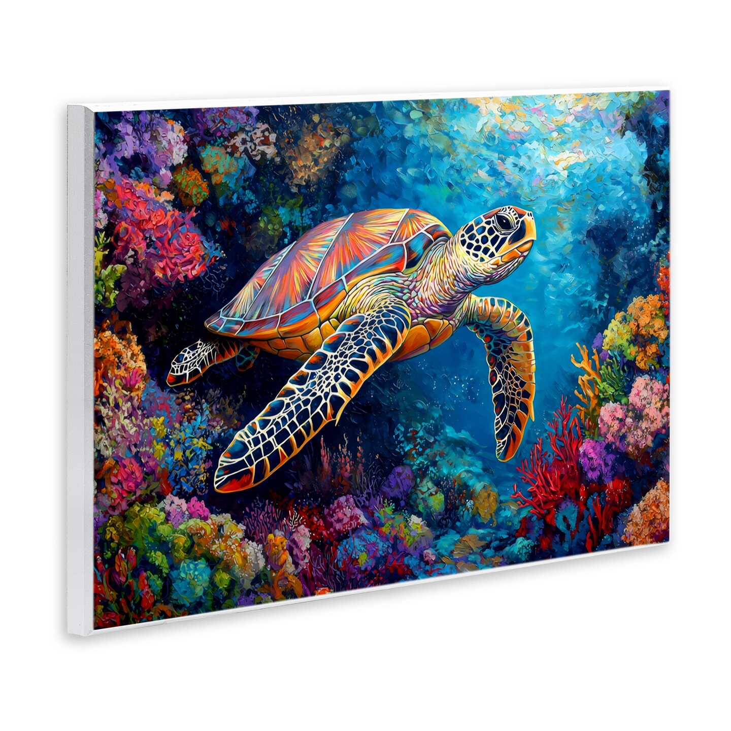 Stupell Industries Colorful Coral Reef &#x26; Turtle Wall Plaque Art, design by LSR Design Studio