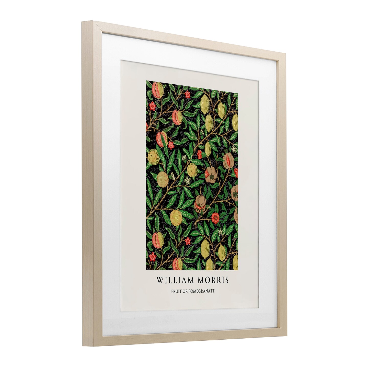 Stupell Industries William Morris Fruit Or Pomegranate Black Framed Print Under Glass, design by Vintage Hustle