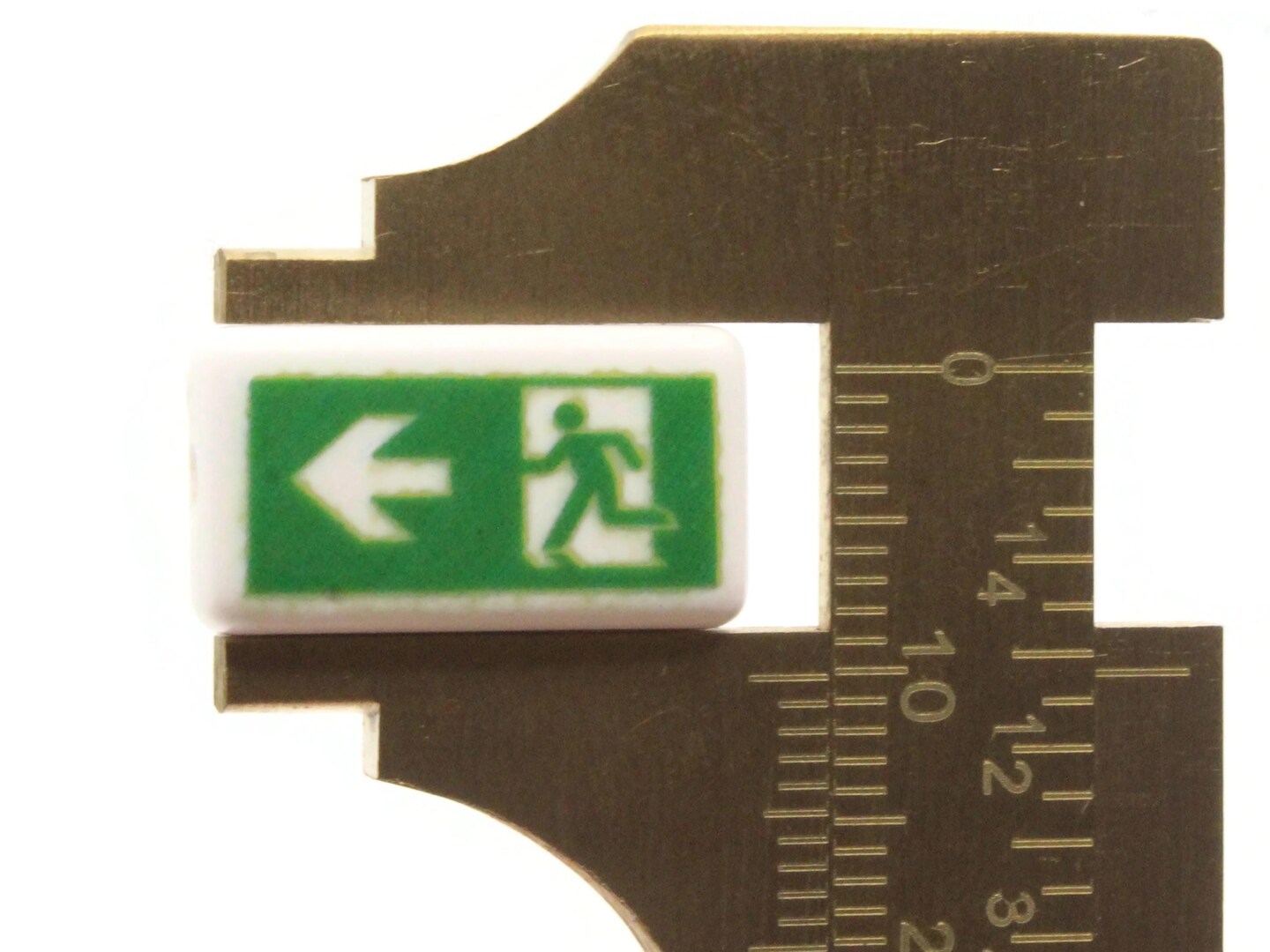 10 18mm Flat Rectangle Emergency Exit Beads White and Green Beads Plastic Beads to String