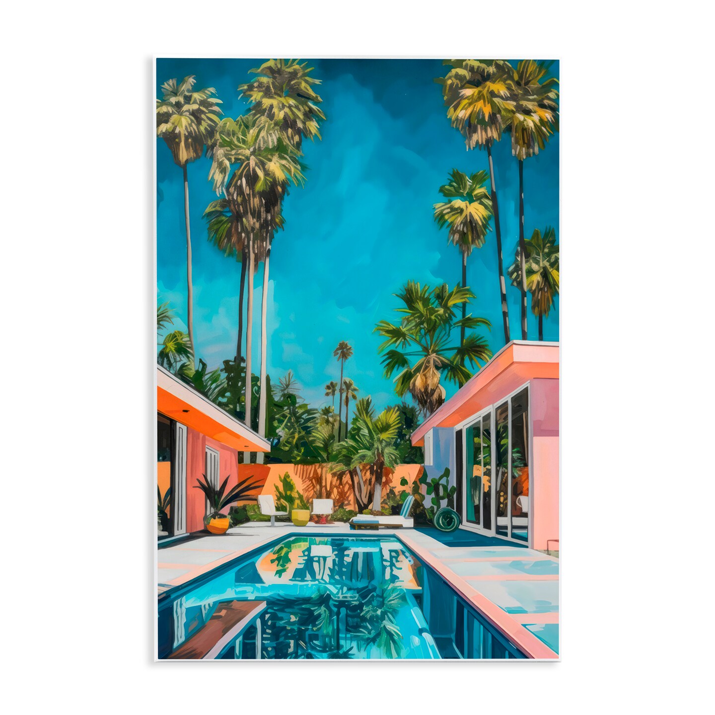 Stupell Industries Pink Coastal House & Palms Wall Plaque Art, design by LSR Design Studio