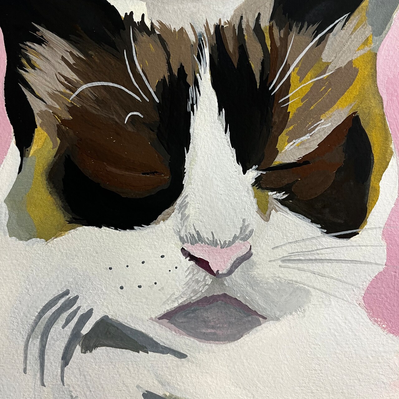 Pet Portrait Painting in Artist's Loft Gouache, Part II