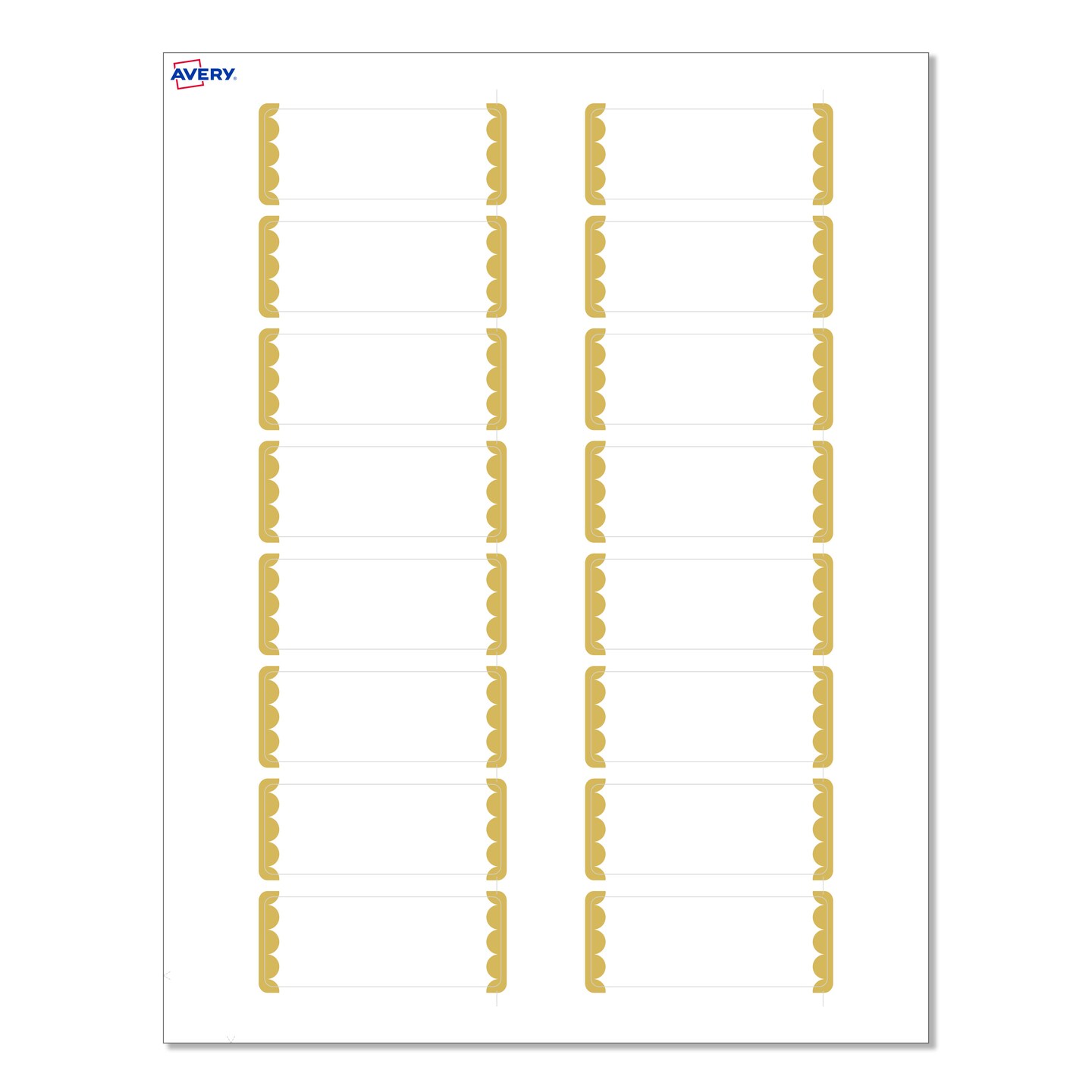 Avery® Printable Rectangle Labels with Sure Feed® Technology, Gold Dots