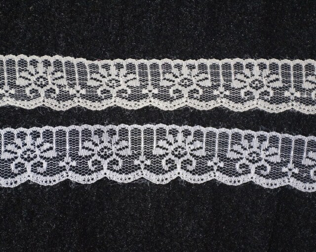 1 1/4&#x22; Wide x 400 Yards White Flat Lace Roll