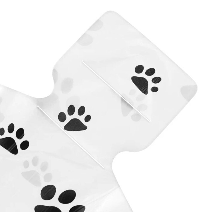 T-Shirt Bags Paw Print 7&#x22; x 5&#x22; x 16&#x22; .5 Mil
