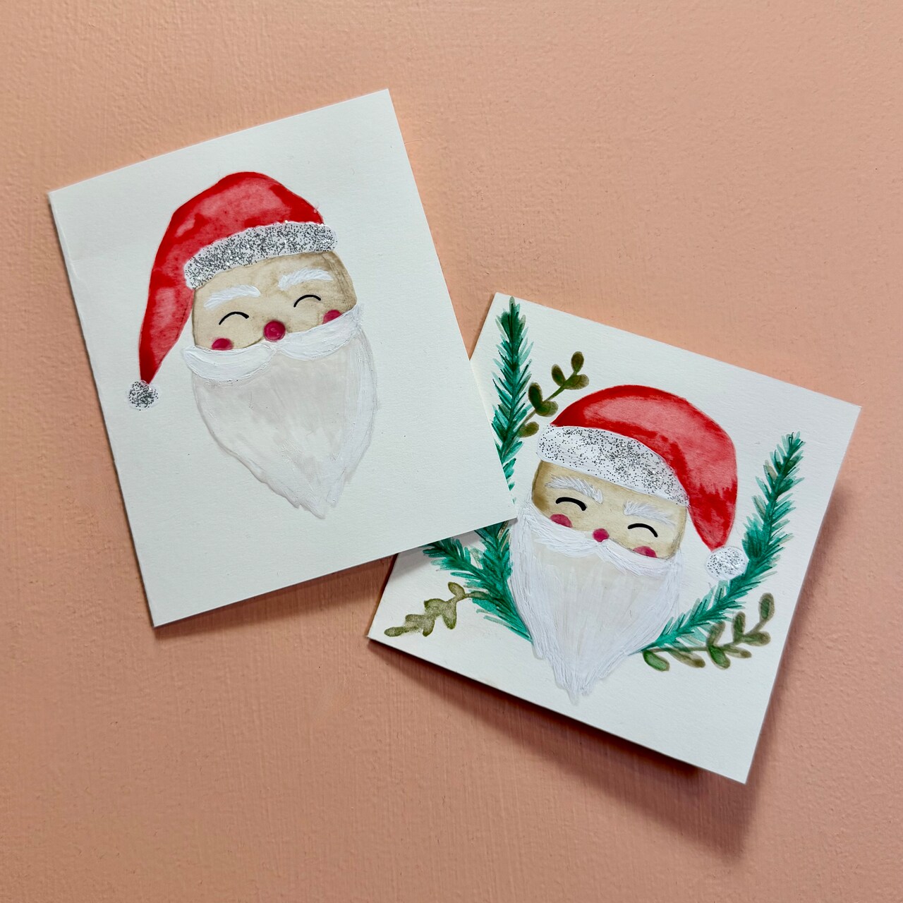 Kids Club: Watercolor Santa Cards