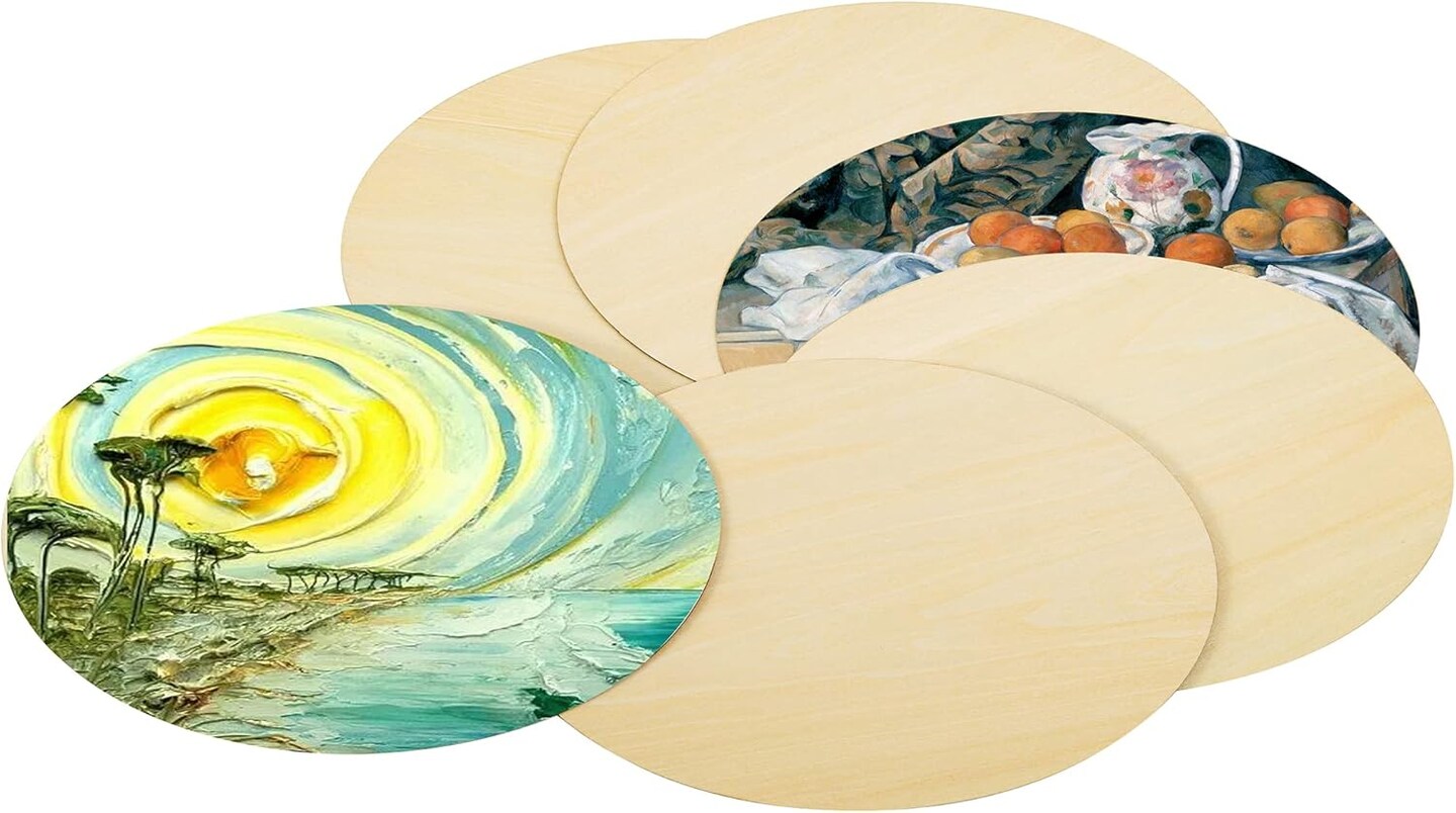 Unfinished Wood Oval Slices for Crafts, 15 Pcs - Natural Wood Ovals, 150 * 100 * 2mm