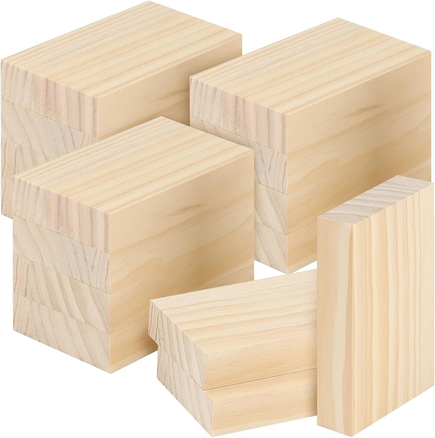 15PCS 3 x 5 x 1 Inches Craft Wood Blocks