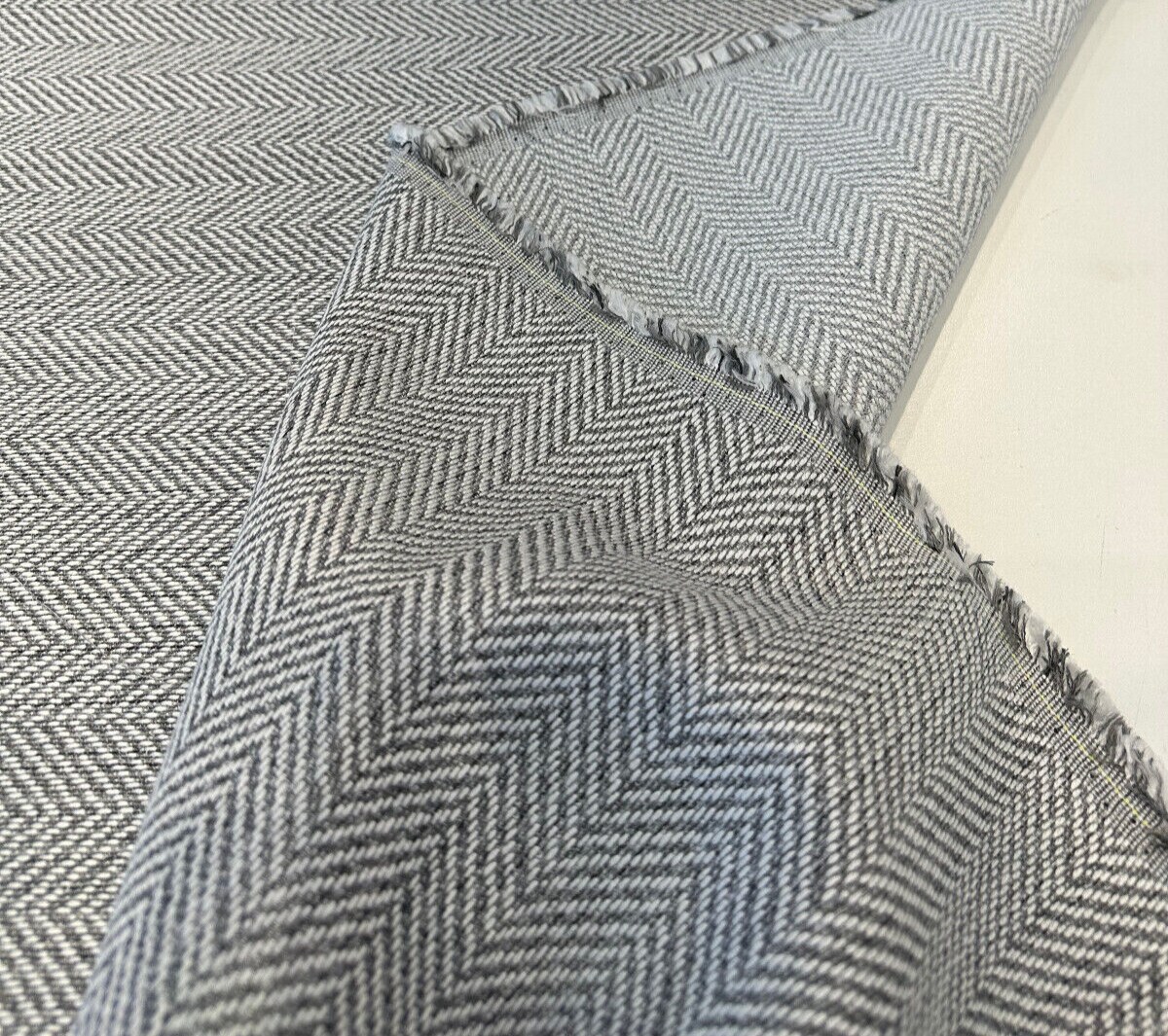 1 Yard Graphite Gray Herringbone Outdoor Indoor Upholstery Fabric Durable 56 Inch Width