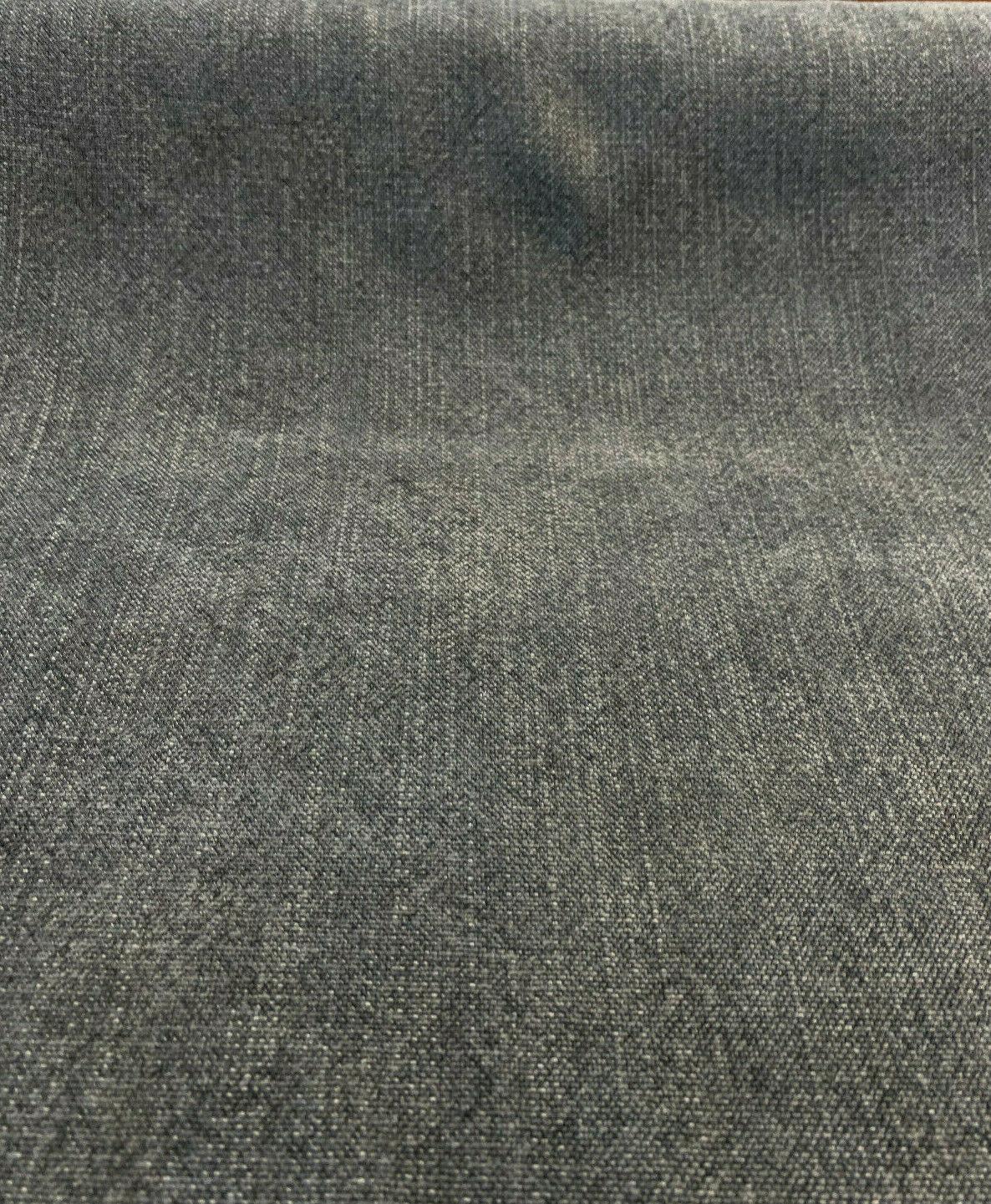 1 Yard Calvin Linen Smokey Dark Gray Fabric, Italian Upholstery Drapery 56 Wide