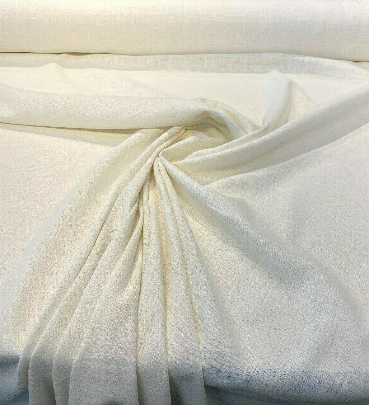 1 Yard Ivory Linen Ramie Drapery Upholstery Fabric 54 Inches Wide