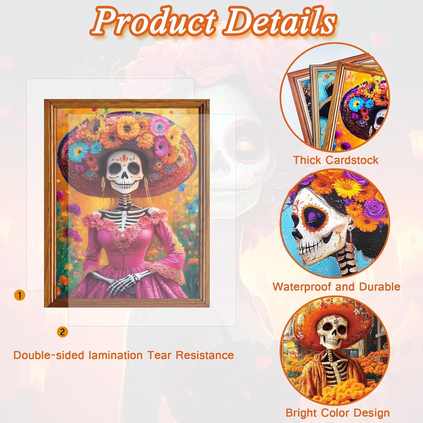 9 Piece Mexican Day of the Dead Decorations
