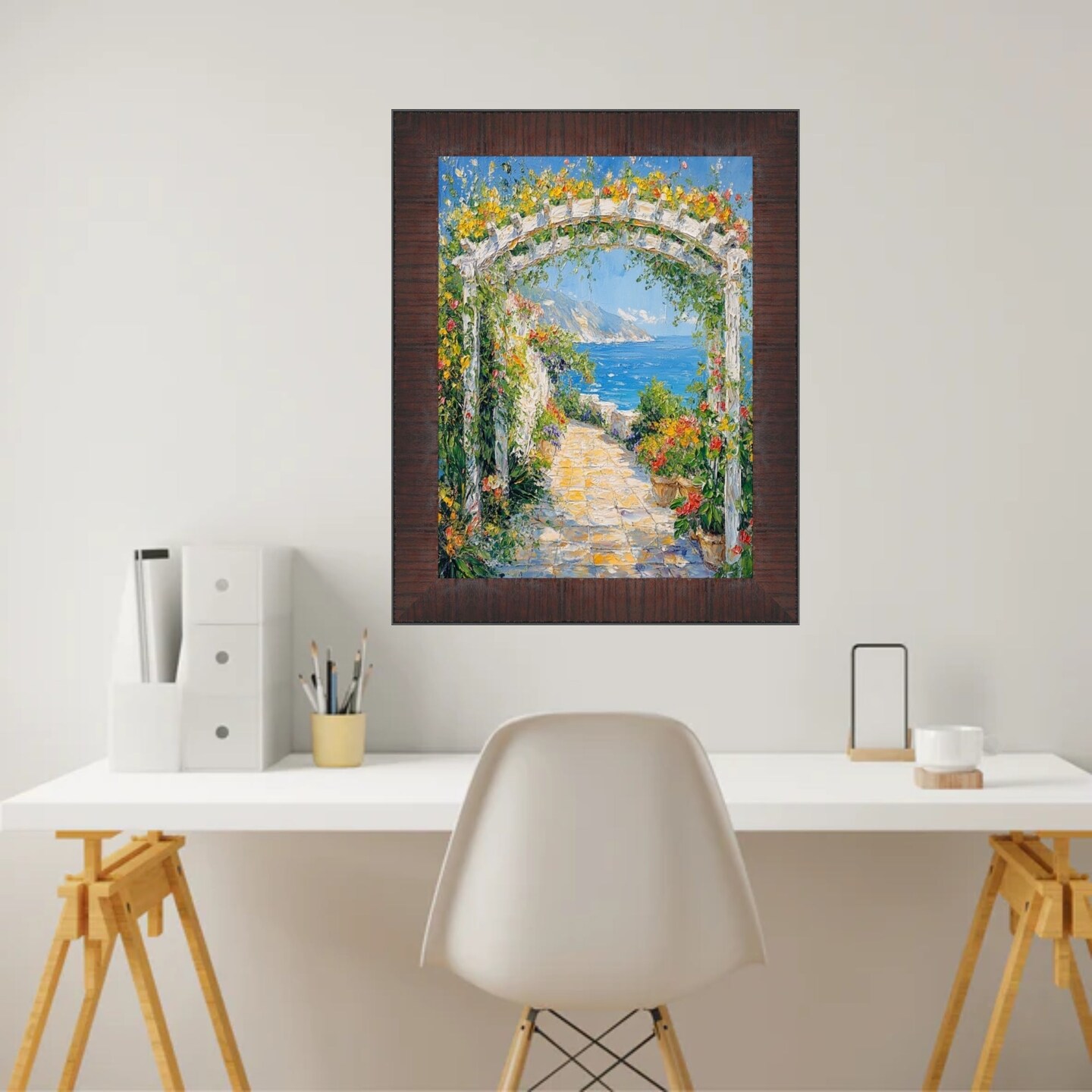 Wood Grain Mahogany Ven Slope Picture Frame 13x19 frame