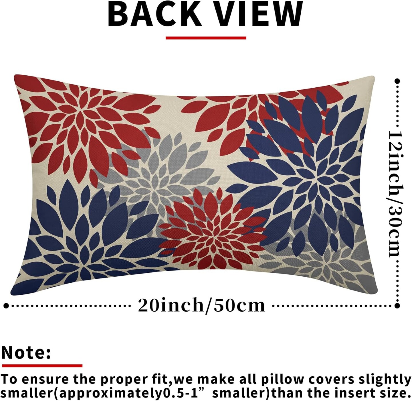 12X20 Inch Set of 2, Decorative Rectangle Throw Pillow Covers for 4th of July Decorations