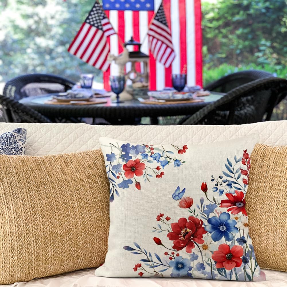 Throw Pillow Cover for 4th of July Decorations