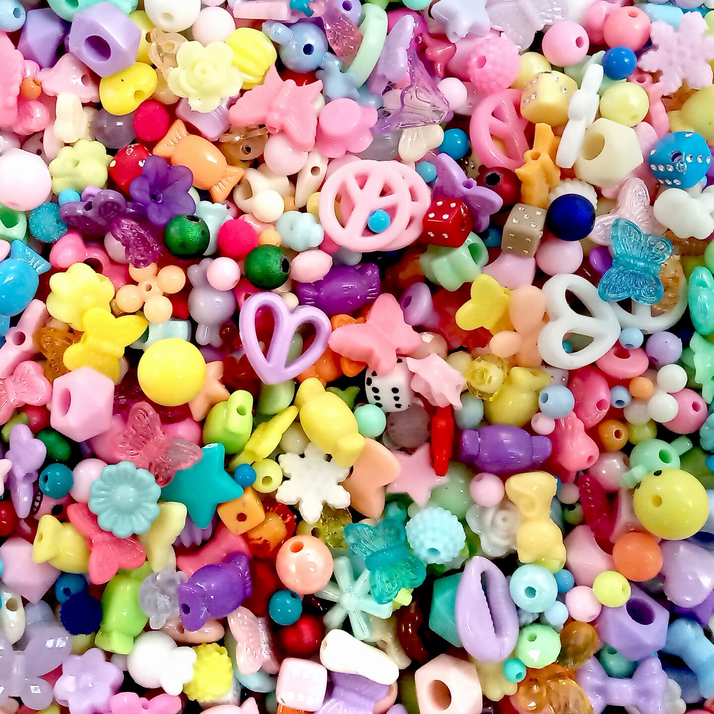 Acrylic Bead Mix, Huge Variety of Colorful Beads for Crafts, about 200 pieces, Adorabilities