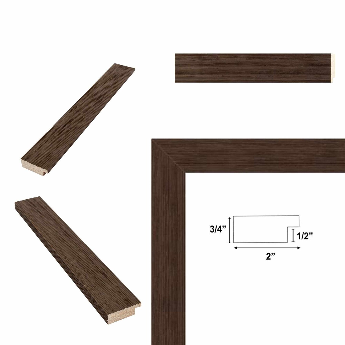 Rust Brown Grain Barnwood Picture Frame 40x40 frame