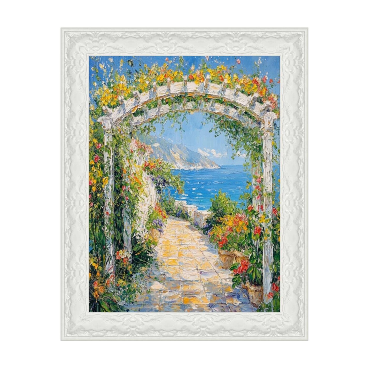 Glossy Ornate Wedding White Picture Frame 13x19 frame