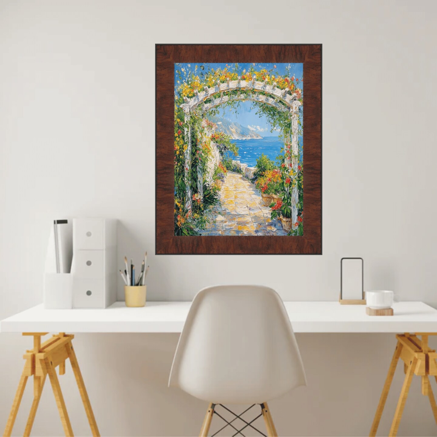 Contemporary Wood Grain Walnut Scoop Picture Frame 11x14 frame
