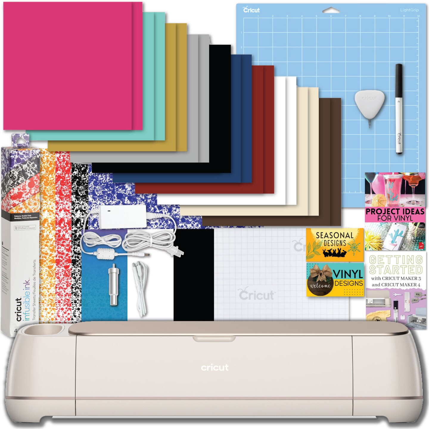 Cricut Maker 4 Cutting Machine with Vinyl Sheet Pack Bundle