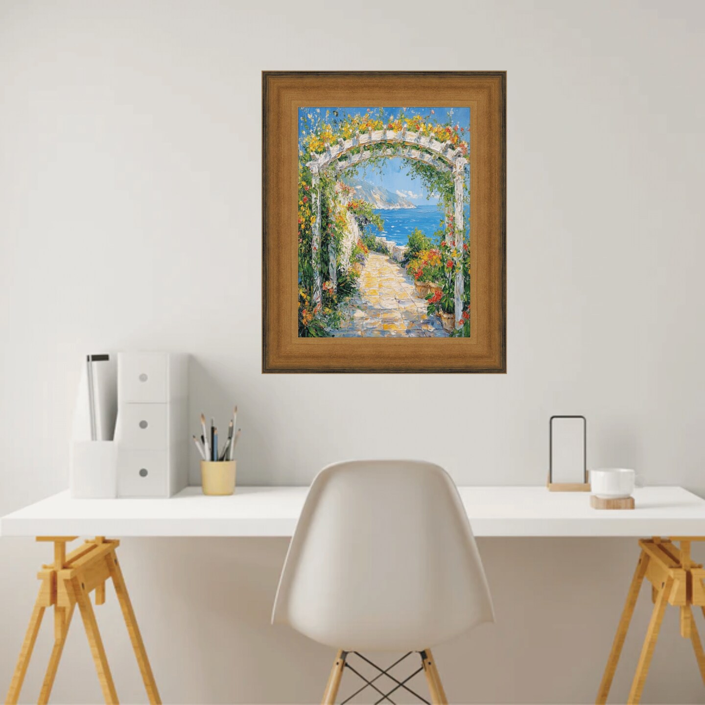 Wide Scoop Brushed Gold Picture Frame 30x40 frame
