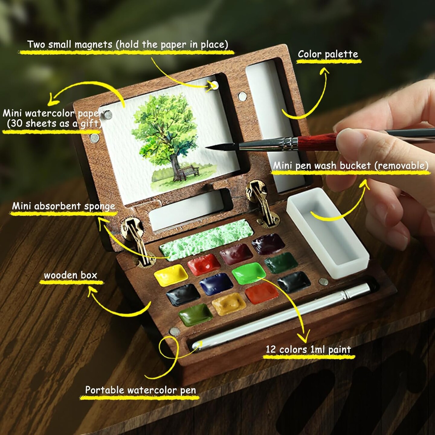 Portable Mini Watercolor Paint Set