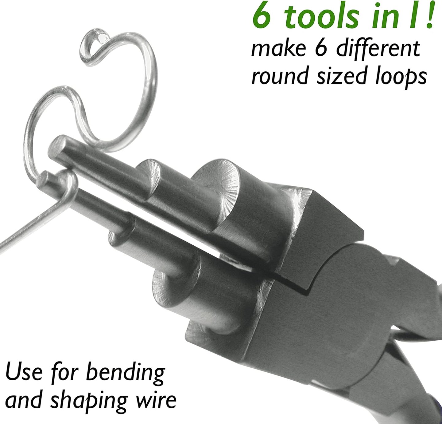 The Beadsmith Wire Looping Pliers –Loops & Jump Rings, , Polished Steel Head & Cushioned Comfort Handle