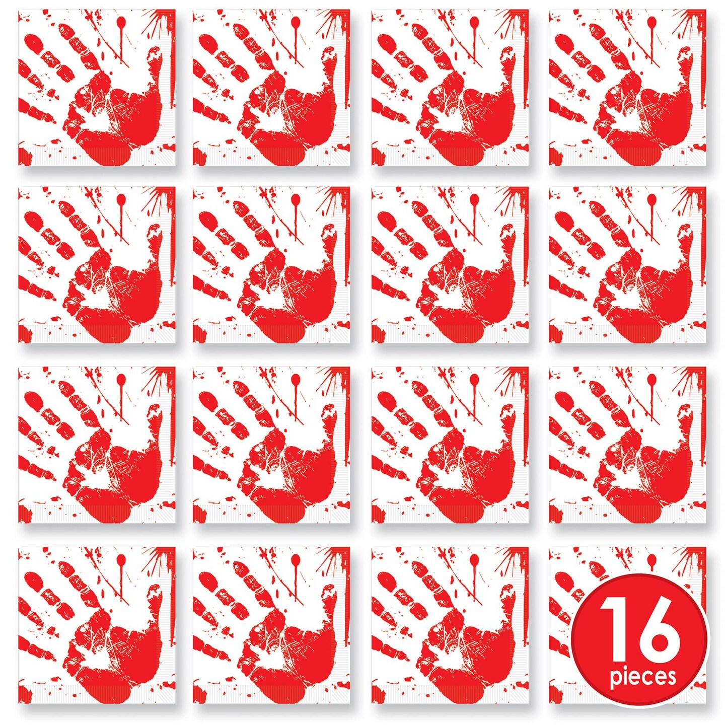 192 Pack Beistle Halloween Bloody Handprints Luncheon Napkins