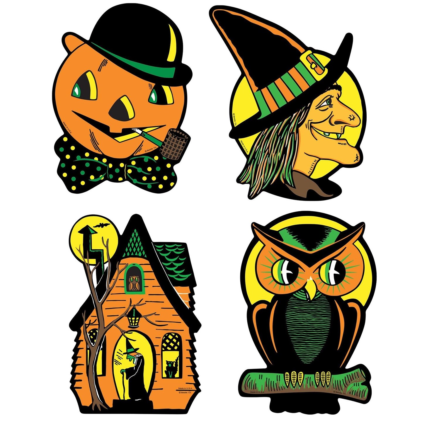 96 Pack Beistle Packaged Vintage Halloween Cutouts