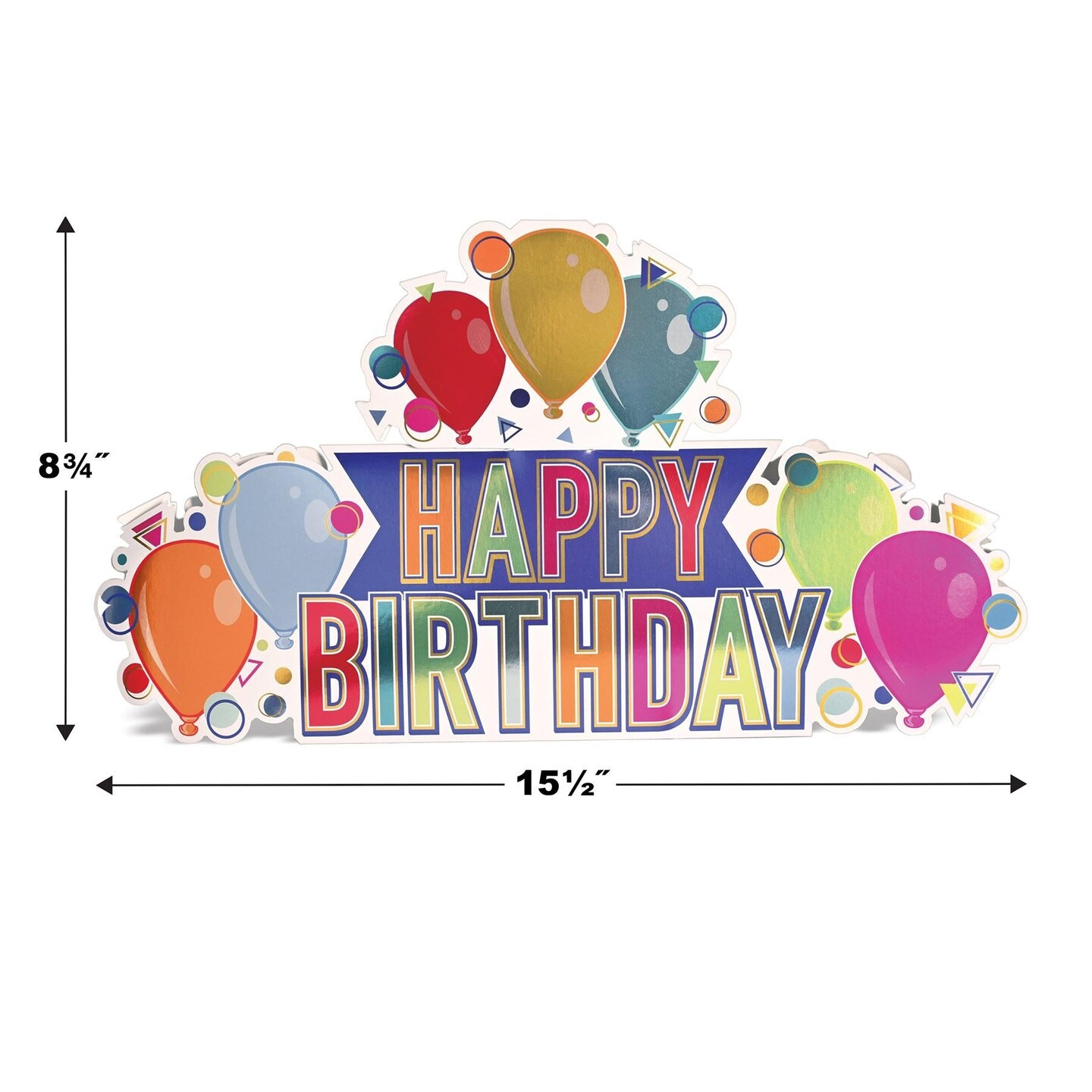12 Pack Beistle 3-D Foil Happy Birthday Party Centerpiece