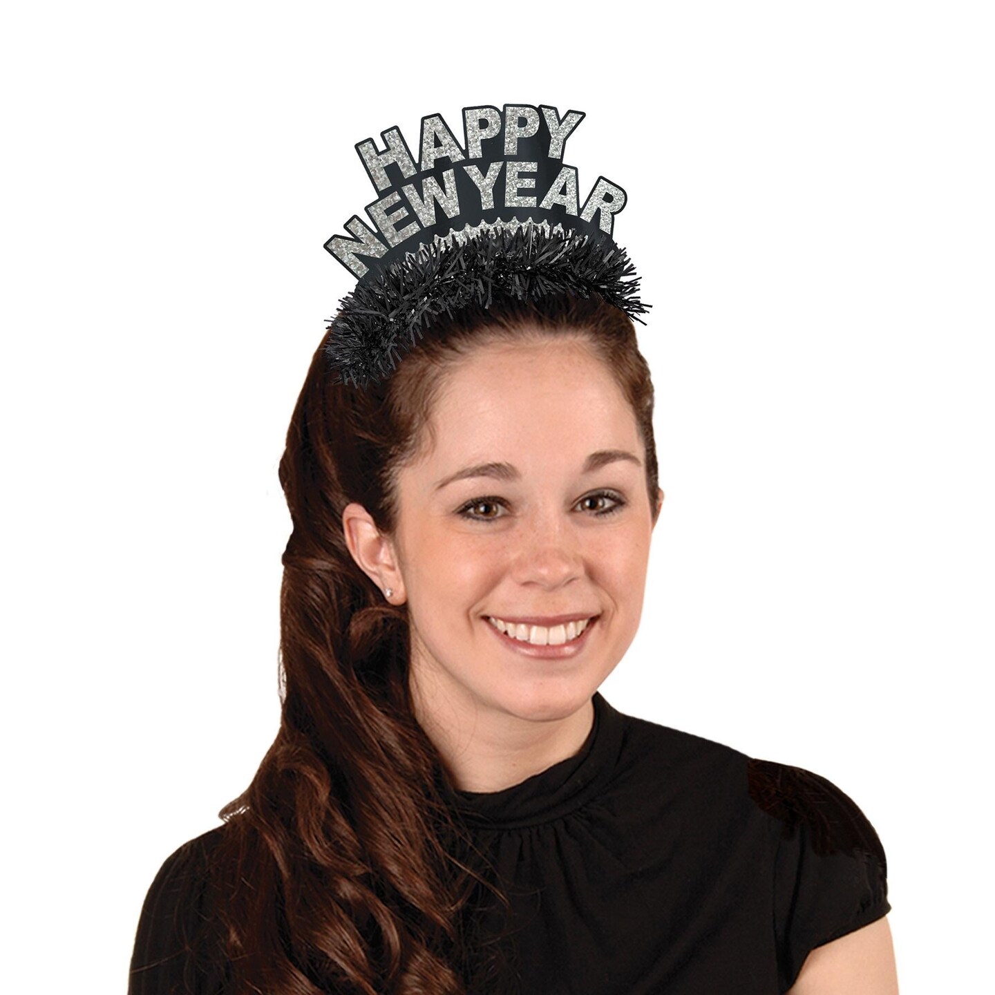 50 Pack Beistle Black/Silver Happy New Year Regal Tiara