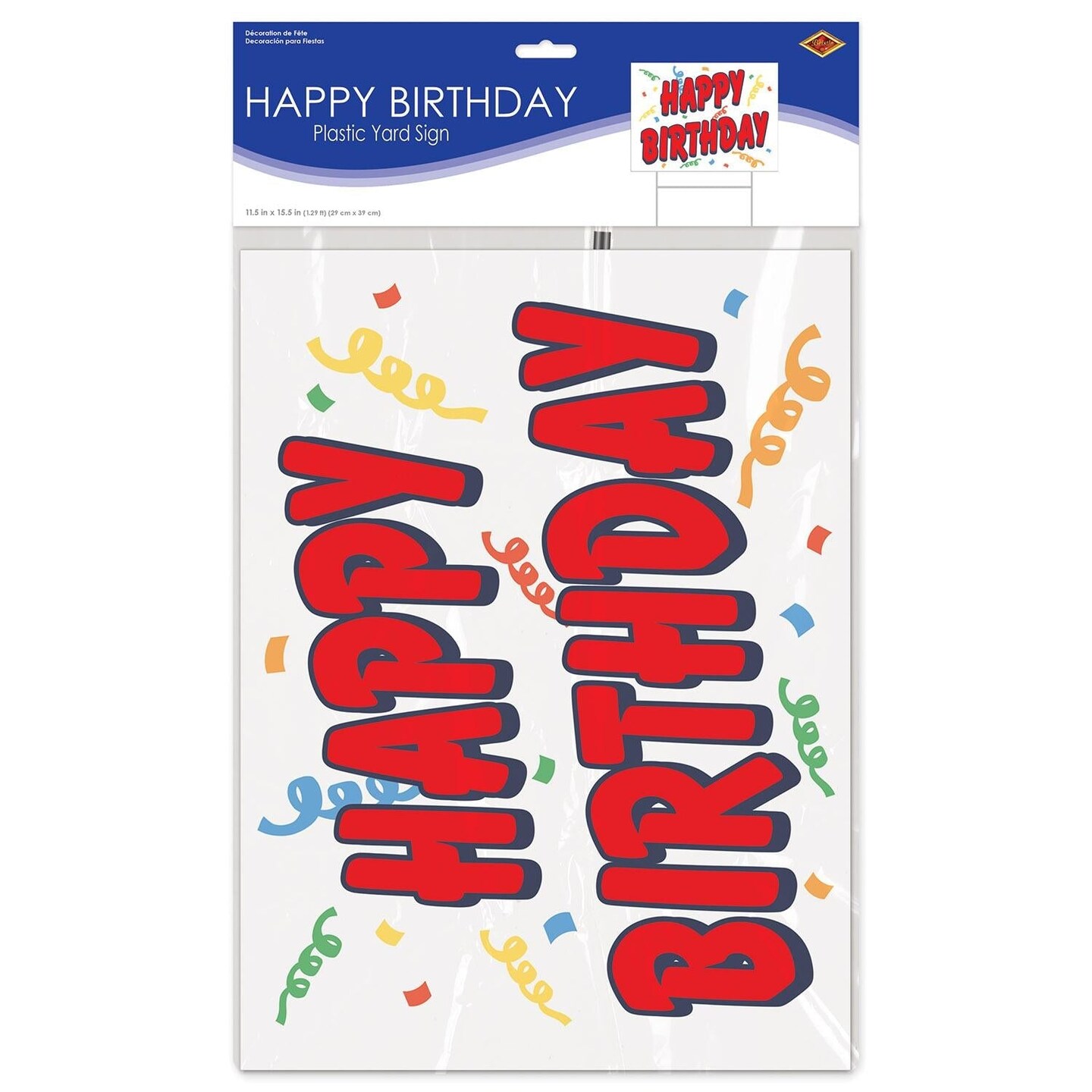 Beistle Bulk Red-Plastic Happy Birthday Party Yard Sign - 6 Pack