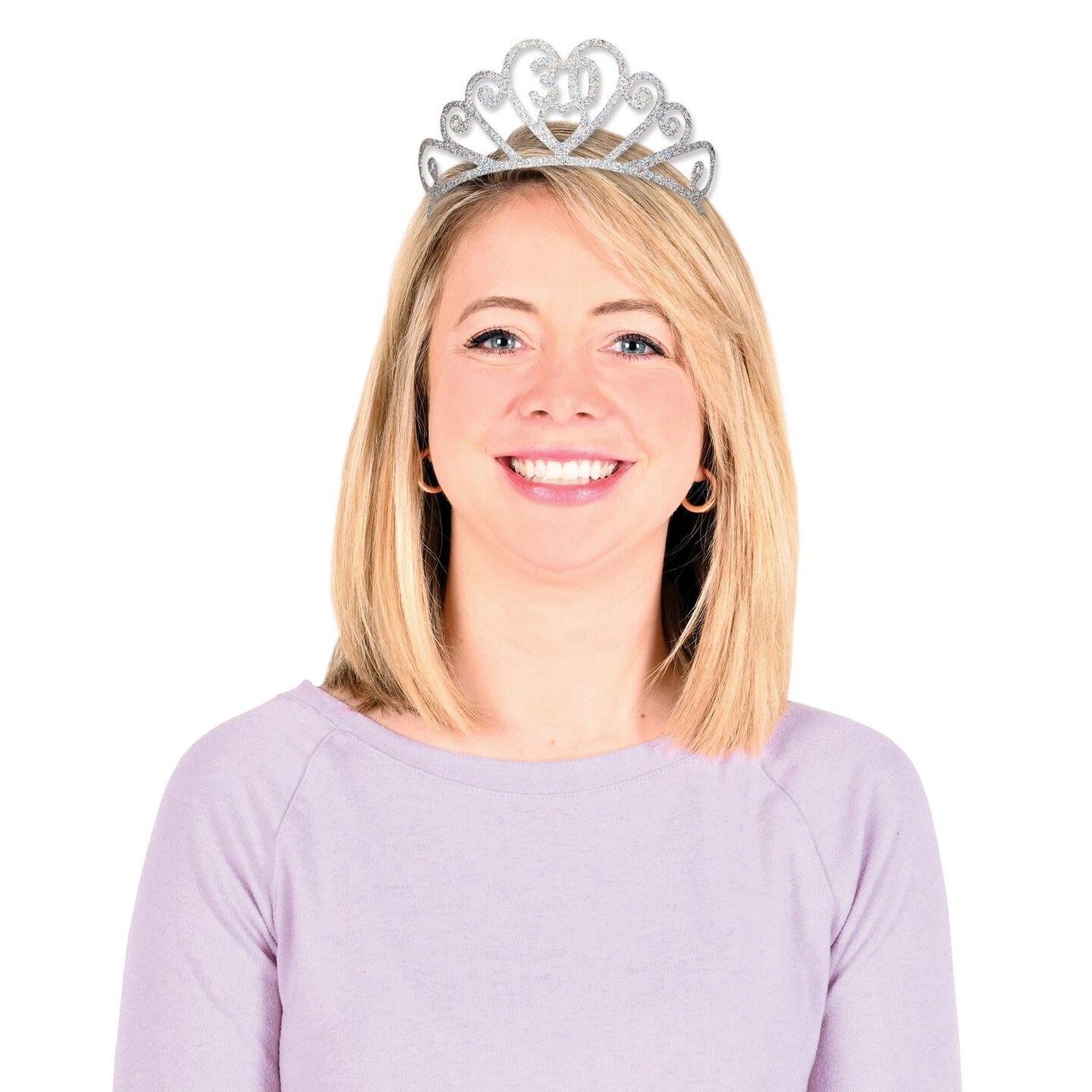 6 Pack Beistle Glittered Metal 30th Birthday Party Tiara