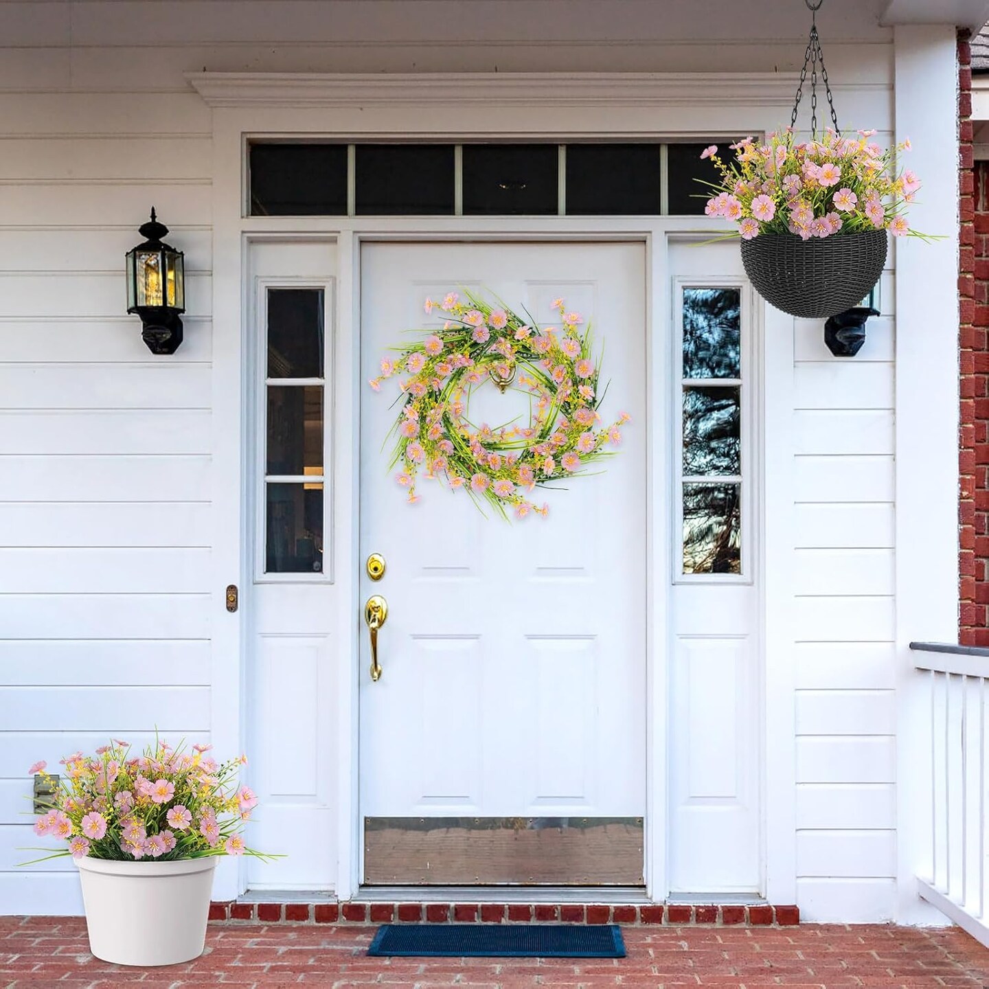 Artificial Flowers for Outdoors 6 Bundles Fake UV Resistant No Fade Flowers Faux Hanging Spring Flowers for Indoor Outside Planters Garden Porch Yard Window Home Summer Decor