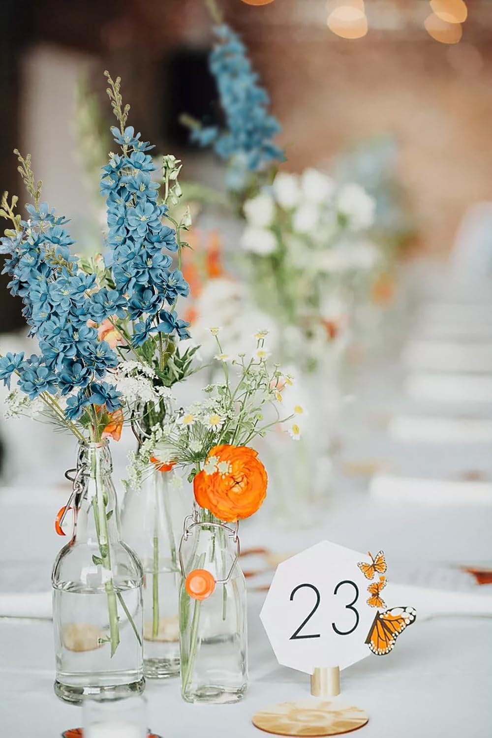 Artificial Delphinium Blue Artificial Flowers Rustic Decor Silk Flowre for Tall Vase Fake Snapdragon Silk Delphinium Flowers Arrangement