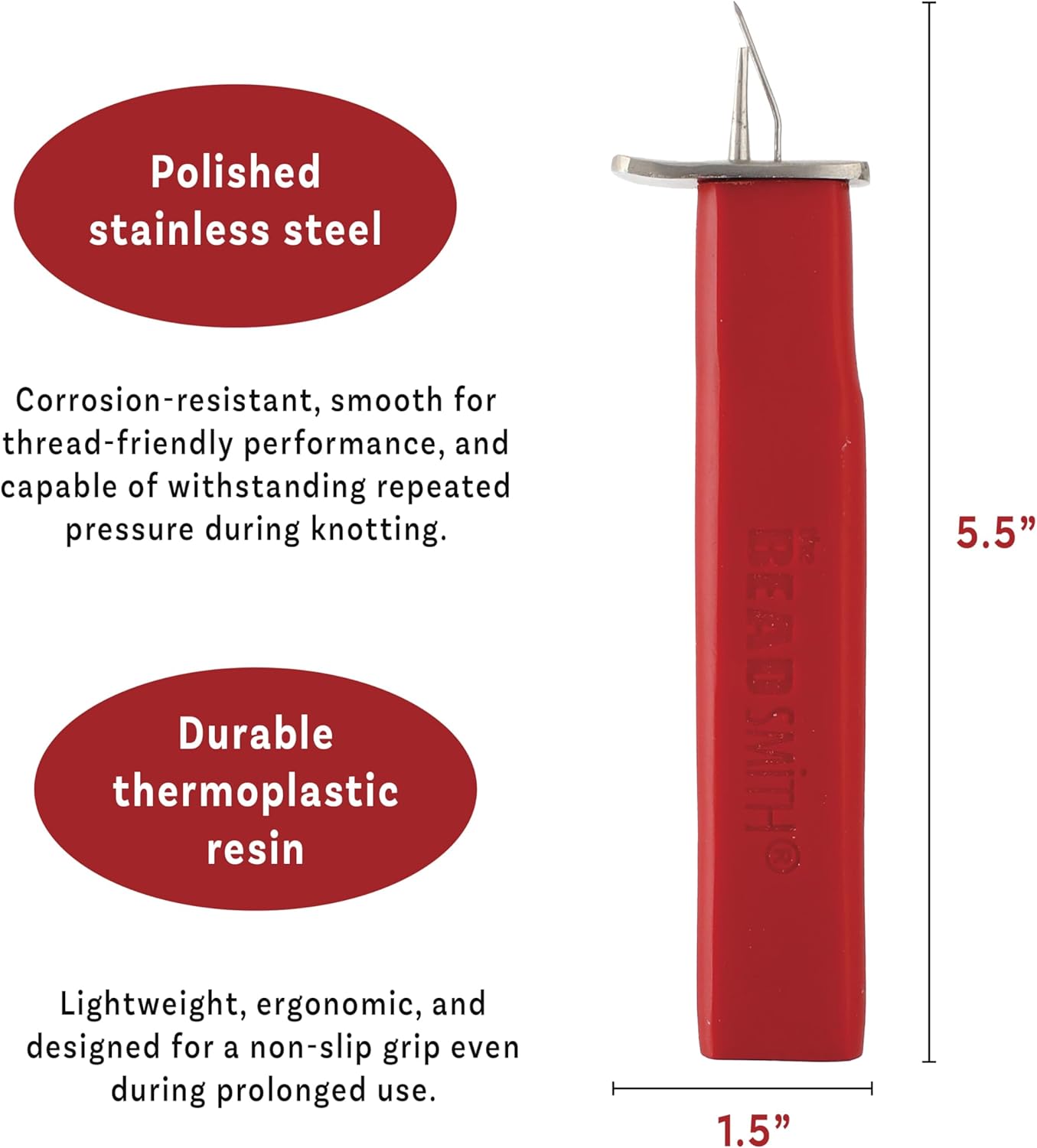 The Beadsmith EZ Knotting Tool, 6 Inches, Create Secure Knots, for Stringing Pearls and Other Beads