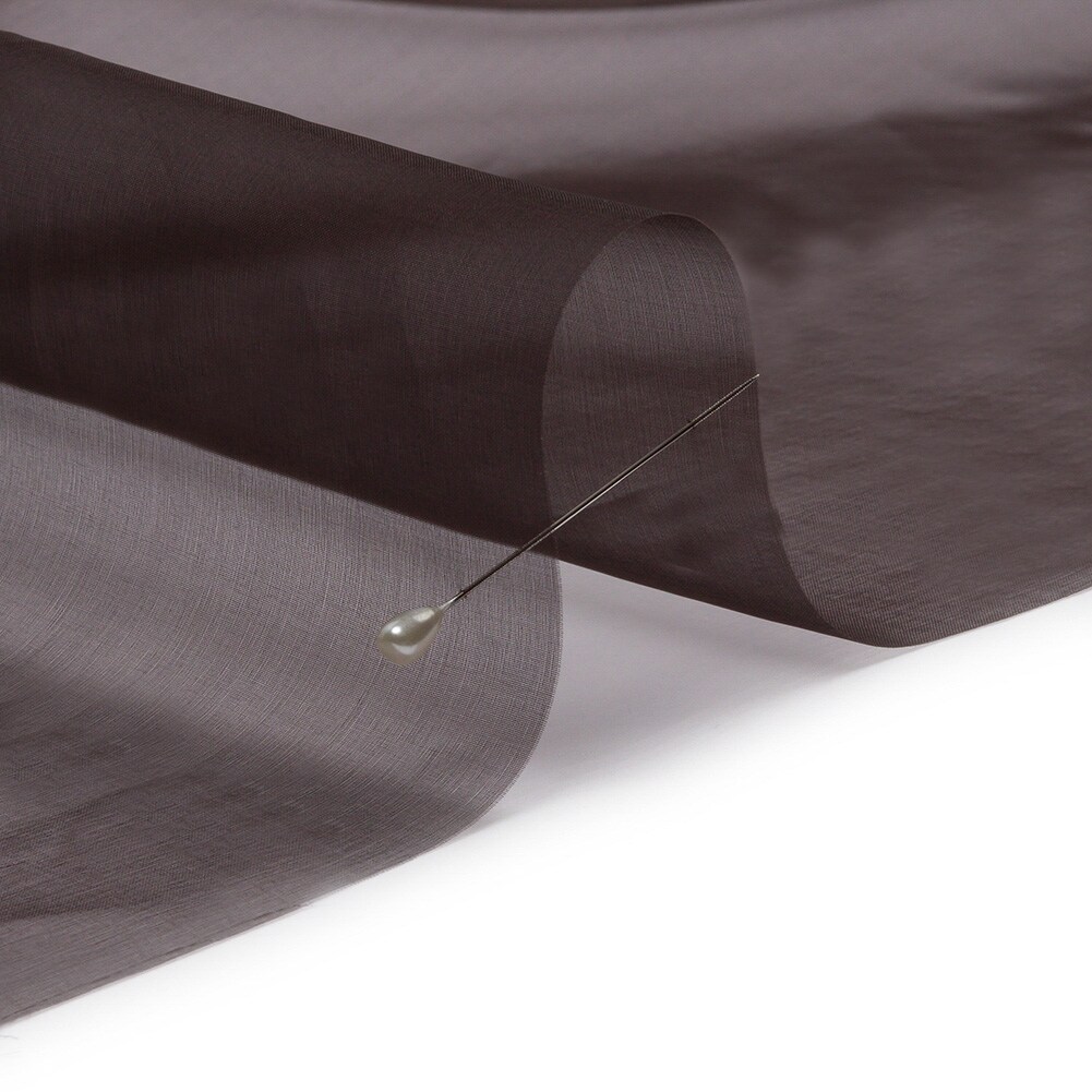 1 Yard Deep Charcoal Silk Organza Premium Structured Fabric, 44 Inches Wide