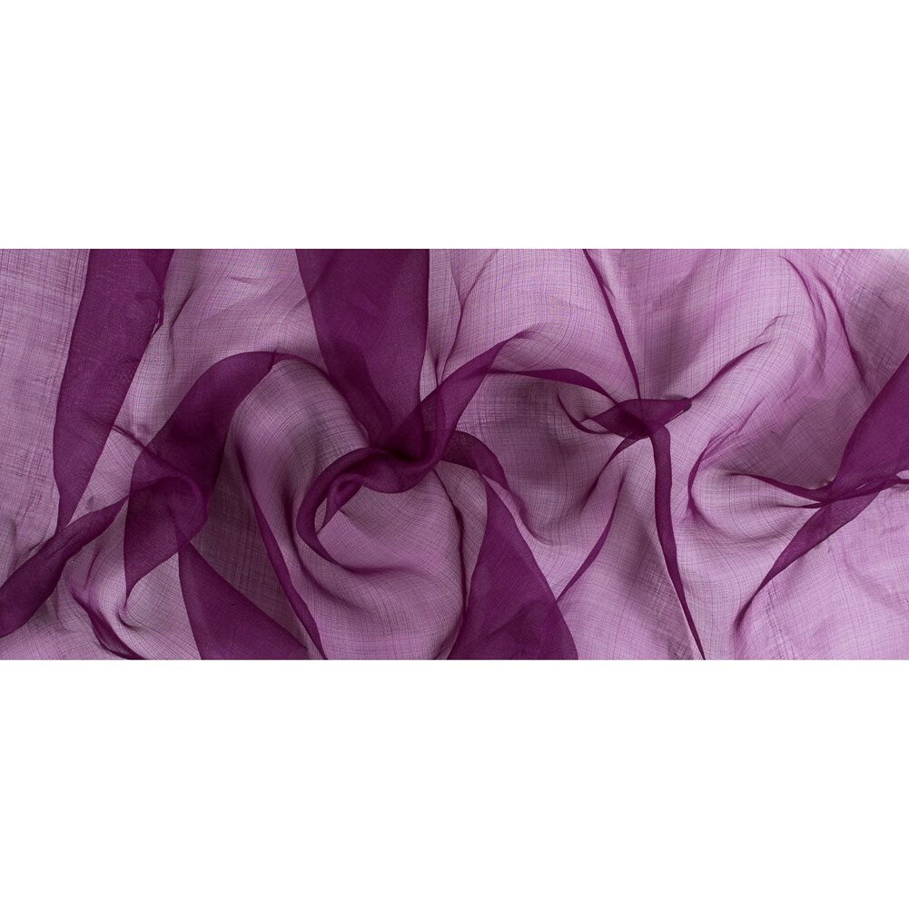 1 Yard Purple Magic Loosely Woven Silk Organza Fabric Full Volume, 57 Inches Width