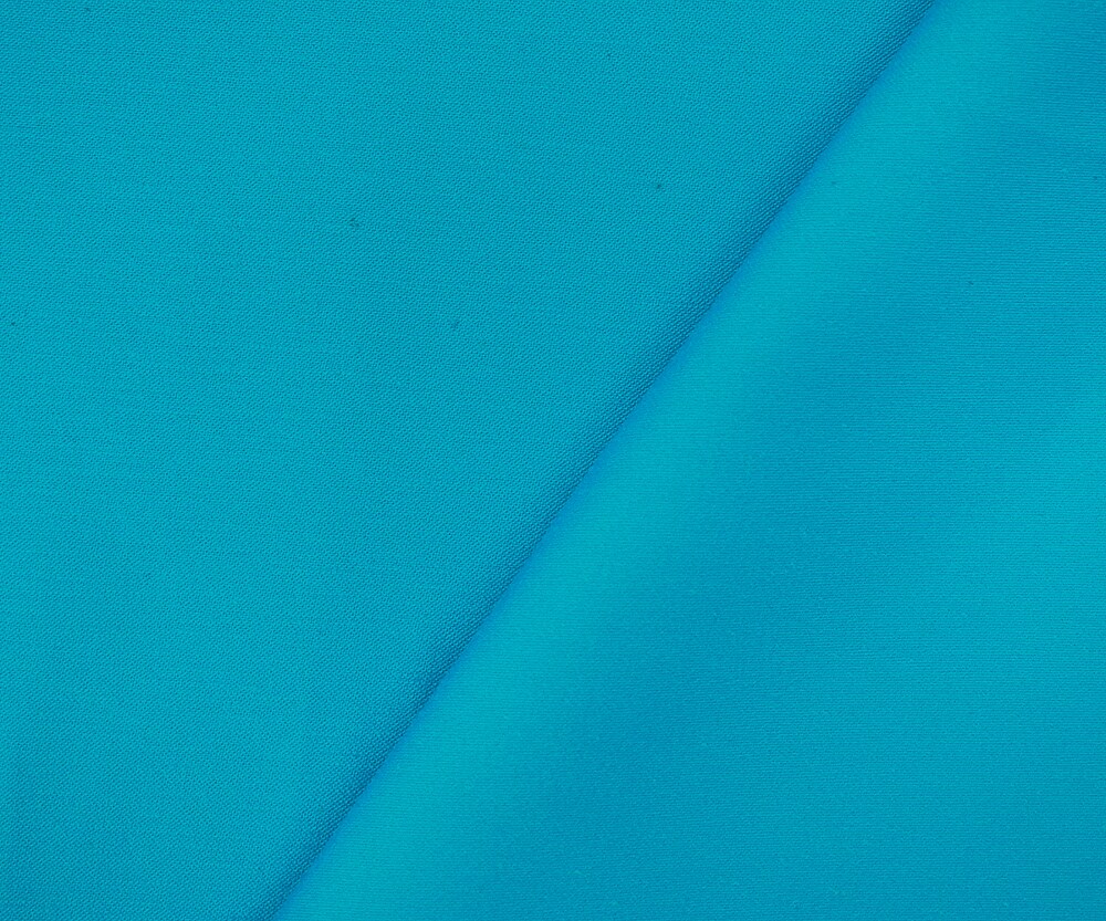 Aqua Blue Cotton Twill Stretch Spandex Solid Twill Sateen Woven Fabric By the Yard