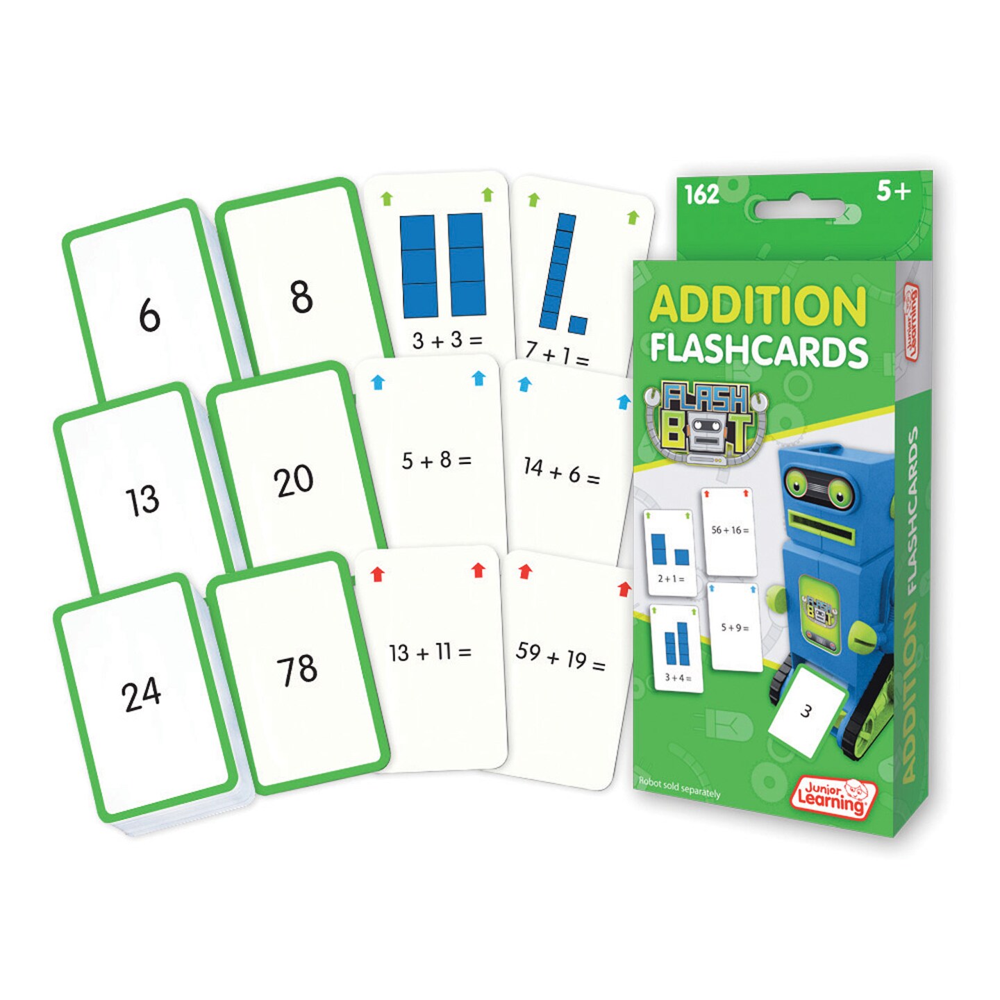 Addition Flashcards Junior Learning for Ages 5-6, Kindergarten Grade 1 Learning, Math, Perfect for Home School, Educational Resources