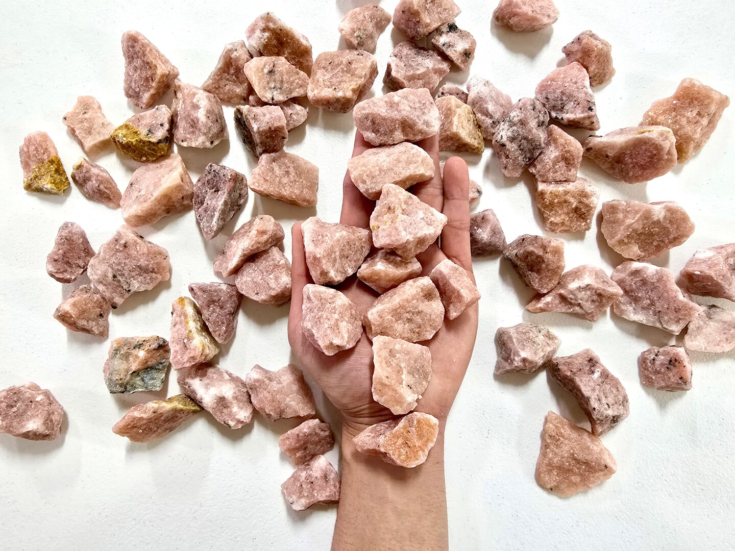 Strawberry Calcite Crystals Raw Rough Stones for Tumbling Vase Fillers and Crafts
