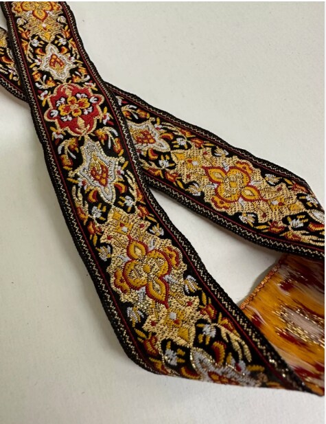 1" Jacquard Woven Metallic Ribbon Trim - 10 Continuous Yards!