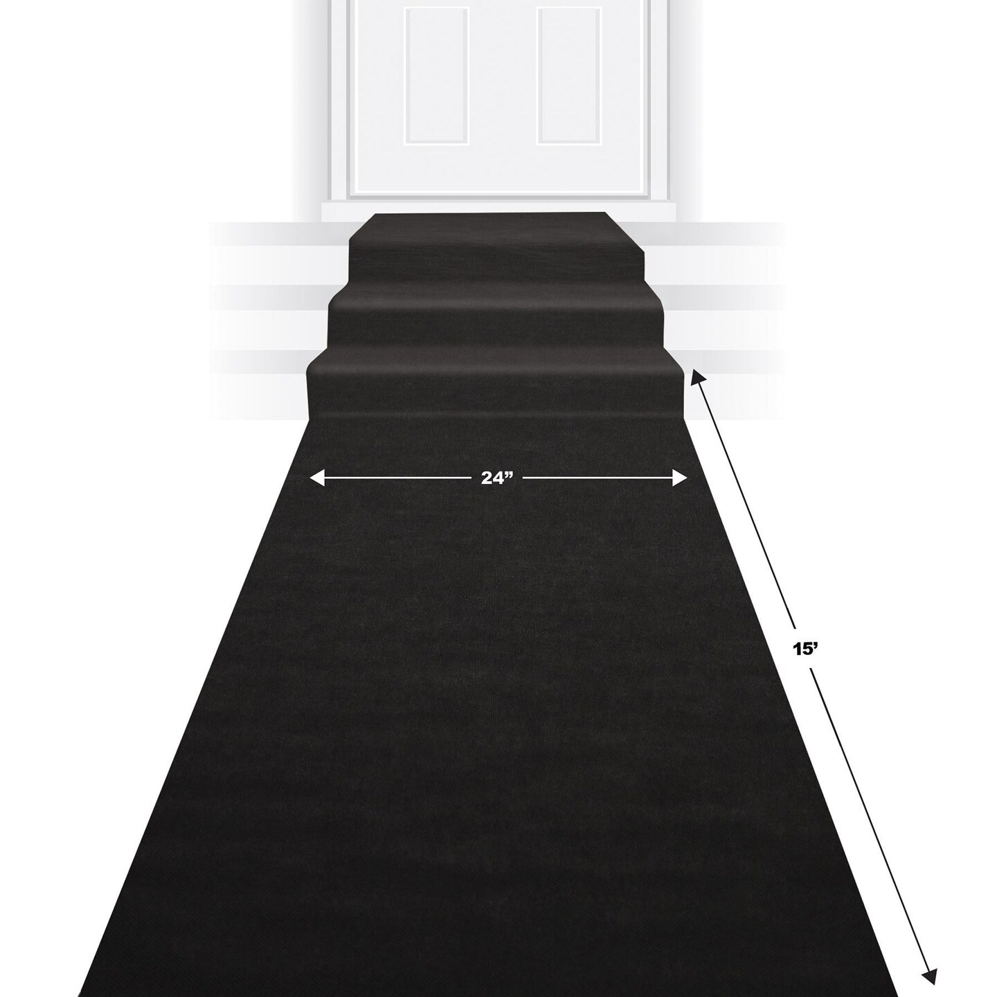 6 Pack Beistle Black Party Carpet Runner