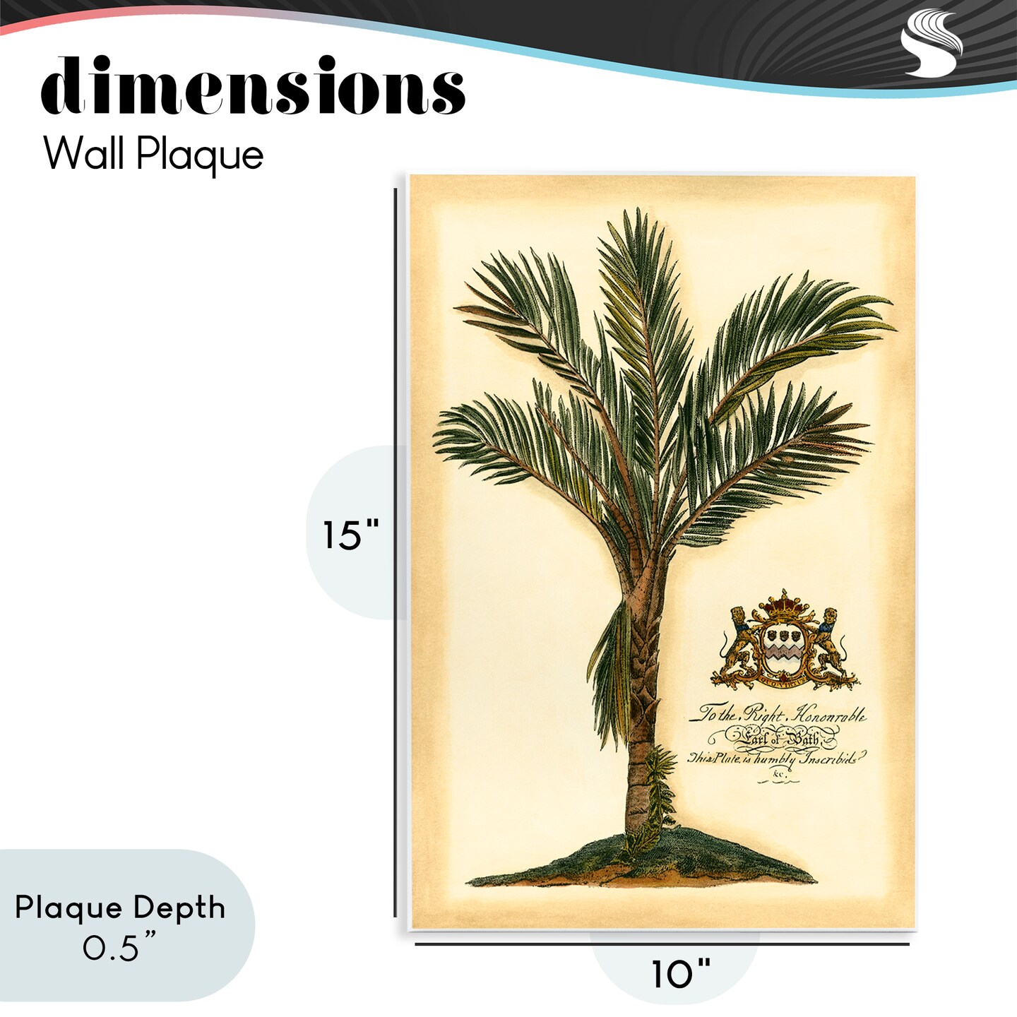 Stupell Industries Vintage Colonial Palm Wall Plaque, design by Vision Studio