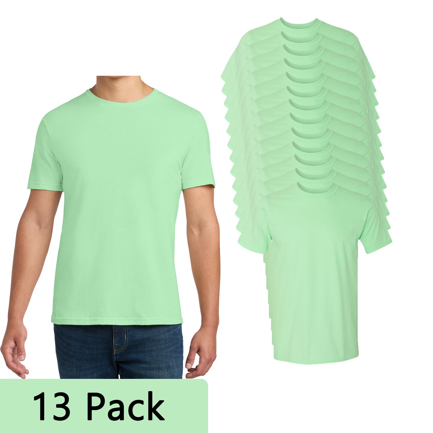 Gildan Men's Softstyle Blank T-Shirt for DIY Crafting & Heat Transfer Designs, Mint Green 3-15 Pack