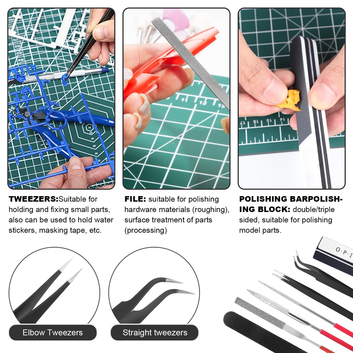 29PCS Gundam Model Tools Kit, Model Basic Tools Kit, Hobby Building Tools Kit for Gundam Basic Model Assembling, Building and Repairing