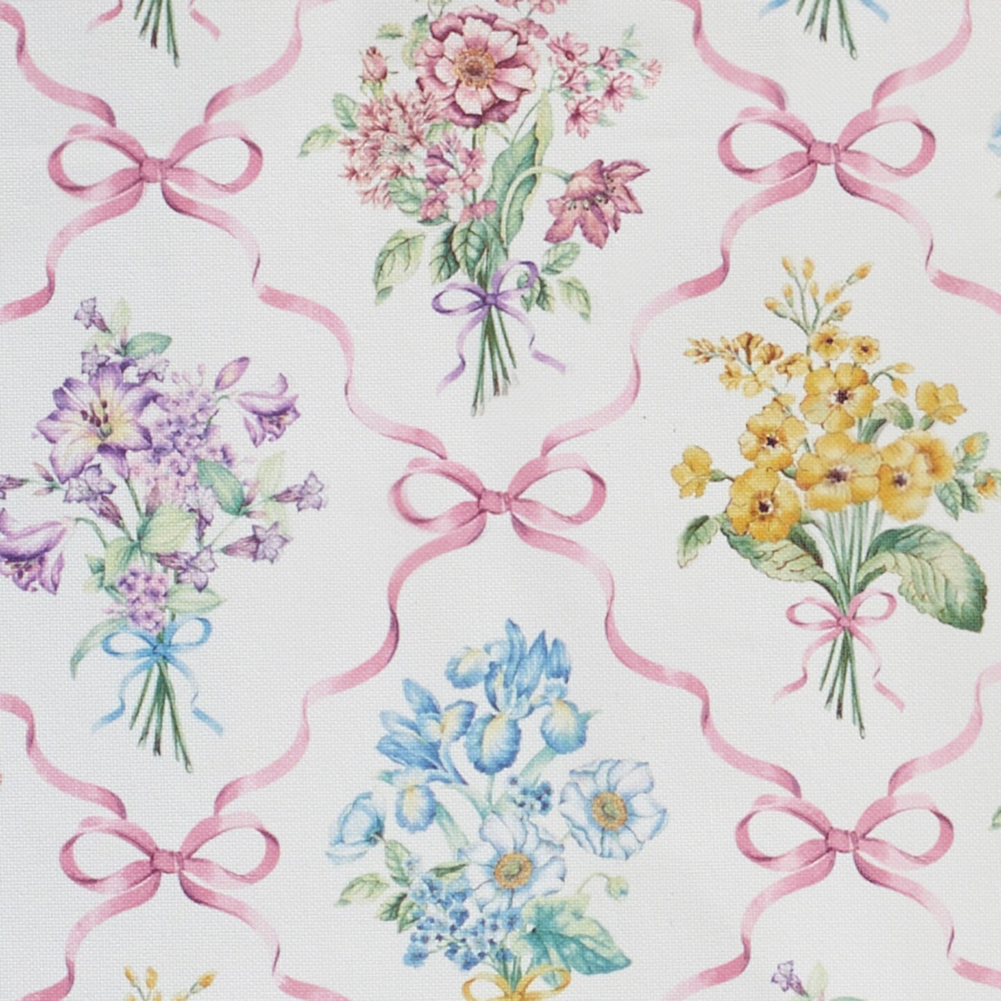 Lenox Bouquet Ribbon Tablecloth, Multicolor - 70"W x 70"L Round