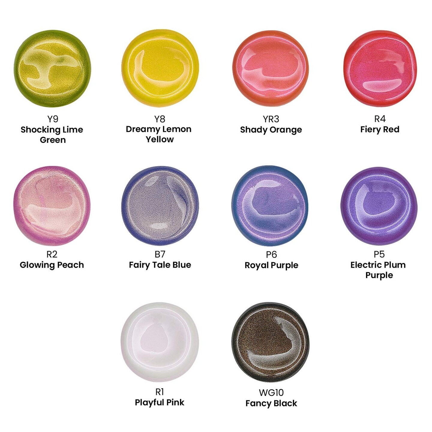 Iridescent Acrylic Paint Set, 10 Galaxy Tones, 60 ml / 2 fl oz Bottles, Shimmer Water-Based Paints for Canvas, Wood, Rocks, Fabric, Paper, and Mixed Media
