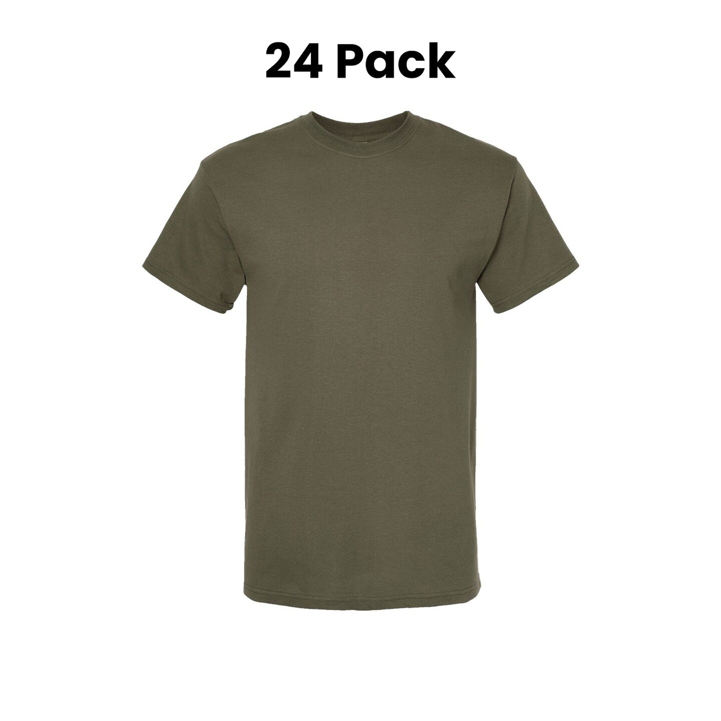 24 Pack : M&O Men’s Gold Soft Touch USA Cotton Jersey Crewneck T Shirt For Easy Customization