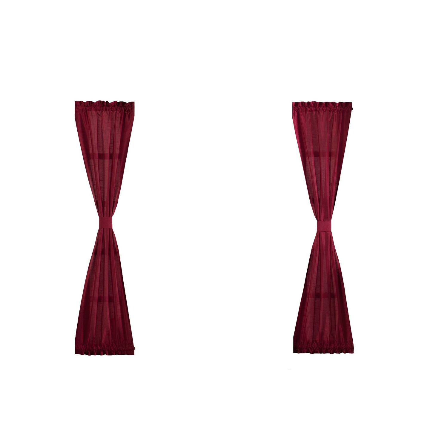 Threadmade Home Colette Faux Silk Side Door Window Panel, Red - 28"W x 72"L